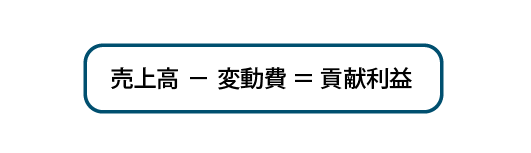 売上高-変動費=貢献利益